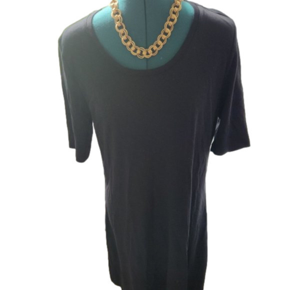 500. Isaac Mizrahi Live Black T-Shirt Dress | L  NWOT
